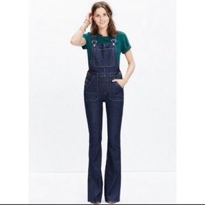 XS Madewell flea market dark denim overalls